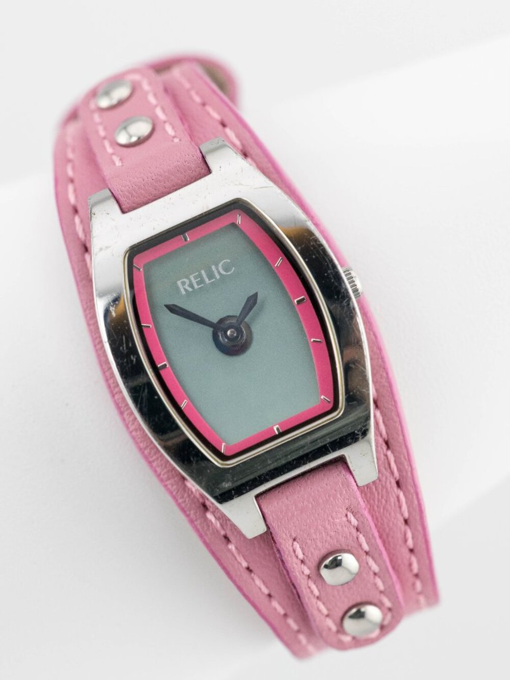 Relic Genuine Leather Band Quartz Analog Women's Watch New Battery